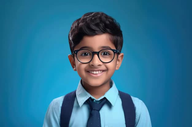 Beneficiary smiling after receiving glasses